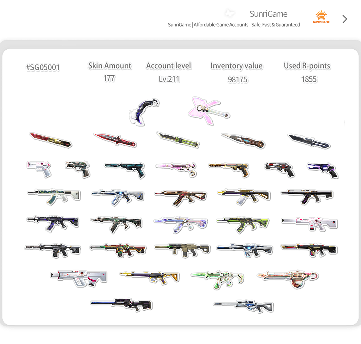 SOLD! #SG05001š„NA/FULL ACCESS & CHANGE EMAILš„VP SPENT 101350š„LEVEL 211š„SKINS 177š„VCT LOCK & 22 champion bundle
