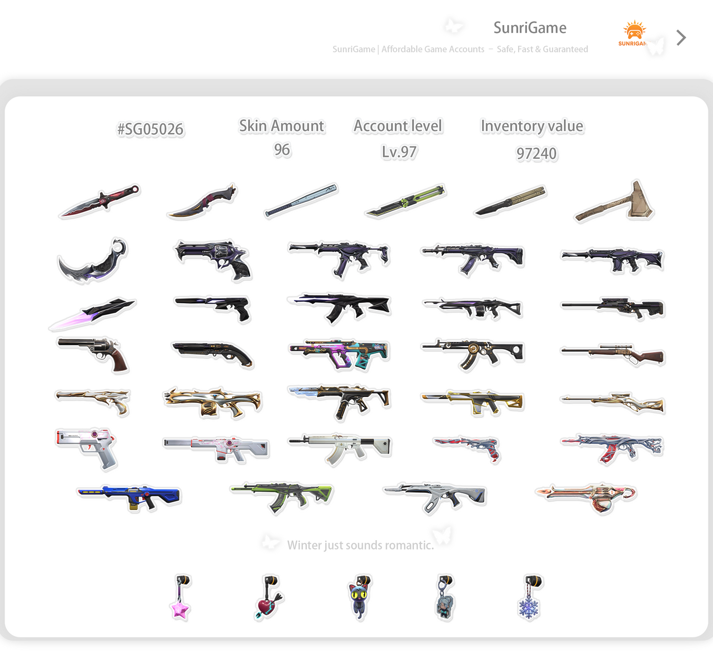 SOLD! #SG05026🔥NA/FULL ACCESS & CHANGE EMAIL🔥VP SPENT 97240🔥LEVEL 97🔥SKINS 96🔥VCT Lock