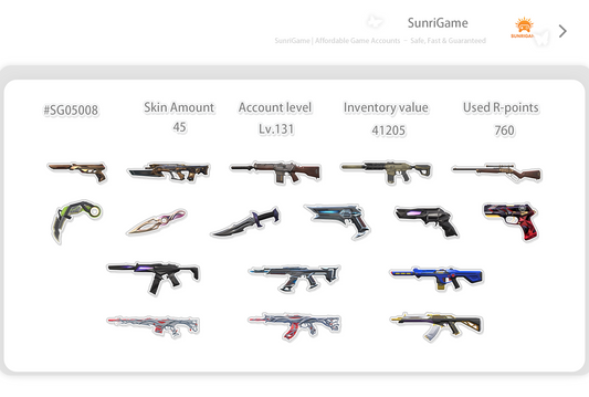 SOLD! #SG05008🔥NA/FULL ACCESS & CHANGE EMAIL🔥VP SPENT 41205🔥LEVEL 131🔥SKINS 45🔥Blackwave Vandal
