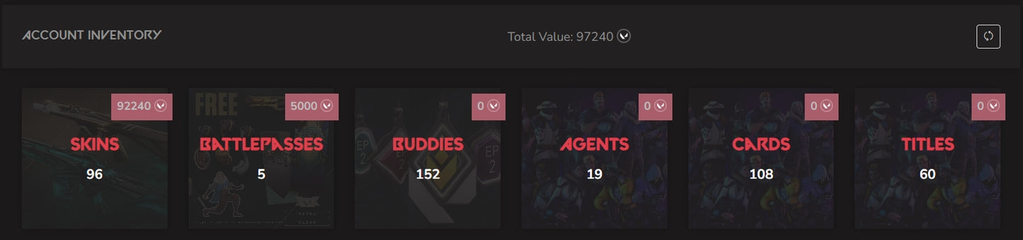 SOLD! #SG05026🔥NA/FULL ACCESS & CHANGE EMAIL🔥VP SPENT 97240🔥LEVEL 97🔥SKINS 96🔥VCT Lock