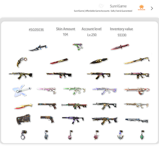 SOLD! #SG05036🔥NA/FULL ACCESS & CHANGE EMAIL🔥VP SPENT 93330🔥LEVEL 126🔥SKINS 127🔥VCT Lock & Ignite Collection & 21 & 22 & 23 & 24 champion bundles