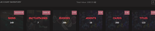SOLD! #SG05059🔥NA/FULL ACCESS & CHANGE EMAIL🔥VP SPENT 108215 🔥LEVEL 261🔥SKINS 149🔥High Value Inventories 🔥 21 champion bundle & 6000VP