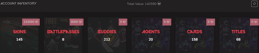 SOLD! #SG05076🔥NA/FULL ACCESS & CHANGE EMAIL🔥VP SPENT 142590🔥LEVEL 147🔥SKINS 145 🔥VCT LOCK & 23 、24 champion bundles