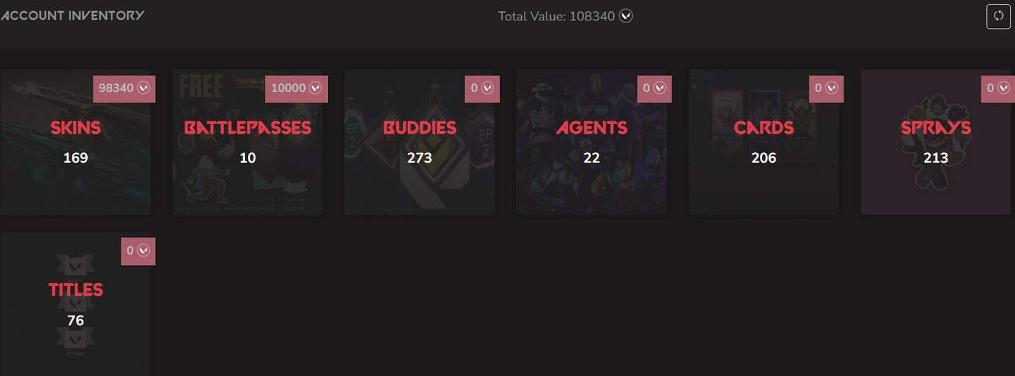 SOLD! #SG05099🔥NA/FULL ACCESS & CHANGE EMAIL🔥VP SPENT 108340🔥LEVEL 201🔥SKINS 169🔥 VCT LOCK & 23 & 24 champion bundle