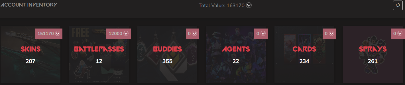 SOLD! #SG05110🔥NA/FULL ACCESS & CHANGE EMAIL🔥VP SPENT 163170🔥LEVEL 252🔥SKINS 207🔥VCT Lock & 22 & 23 & 24 champion bundles
