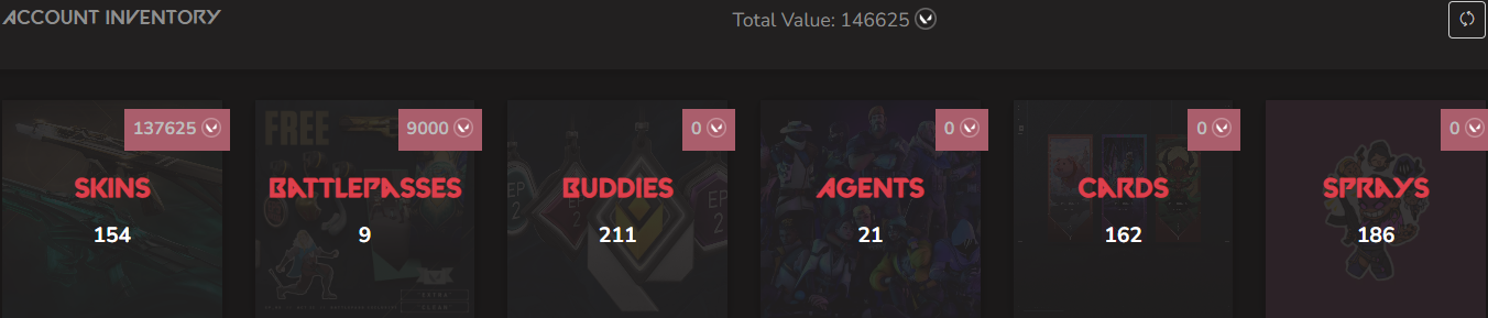 SOLD! #SG05136🔥NA/FULL ACCESS & CHANGE EMAIL🔥VP SPENT 146625🔥LEVEL 127🔥SKINS 154🔥VCT Lock & Ignite Collection & 23 champion bundles