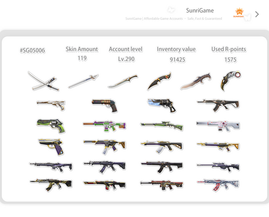 SOLD!#SG05006🔥NA/FULL ACCESS & CHANGE EMAIL🔥VP SPENT 91425🔥LEVEL 290🔥SKINS 119🔥21 22 champion bundle